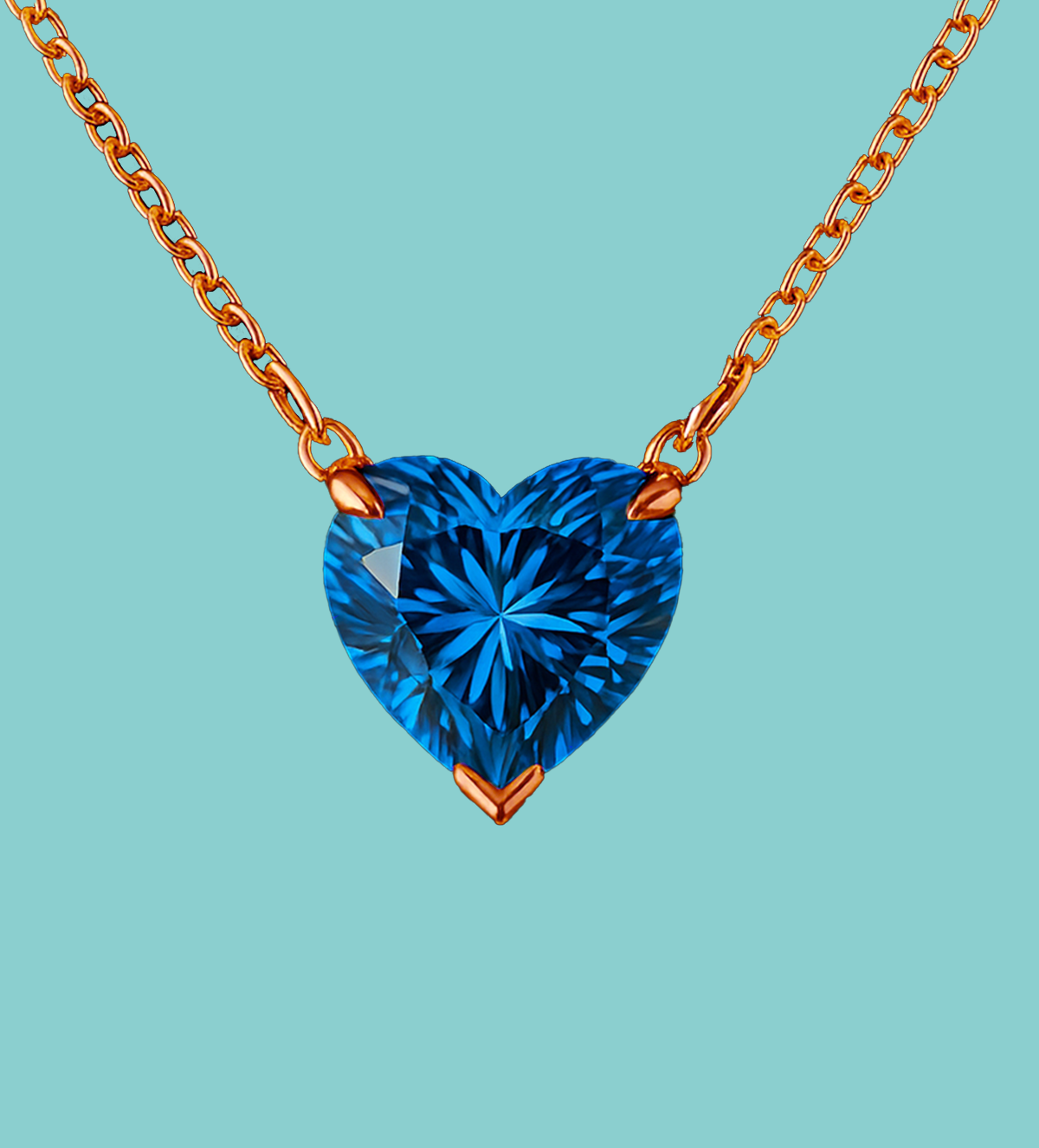 Romantic Blue Lab Diamond Pendant Necklace