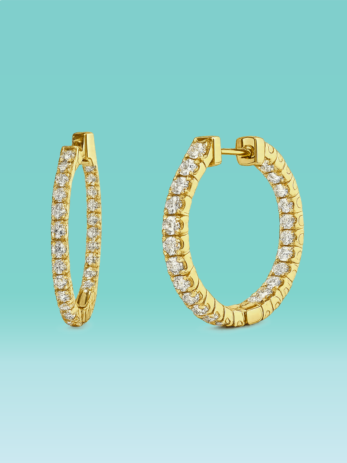 Classic Round Cut Lab Diamond Hoop Earrings