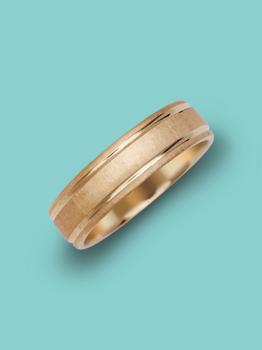 Classic Brushed Double Grooved Band