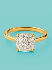 Cushion Cut 4 Prong Lab Diamond Engagement Ring