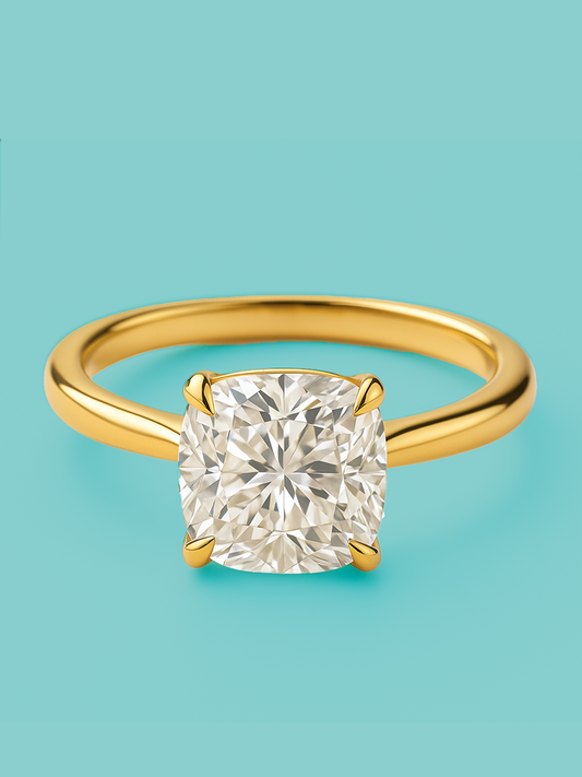 Cushion 4 prong Engagement Ring