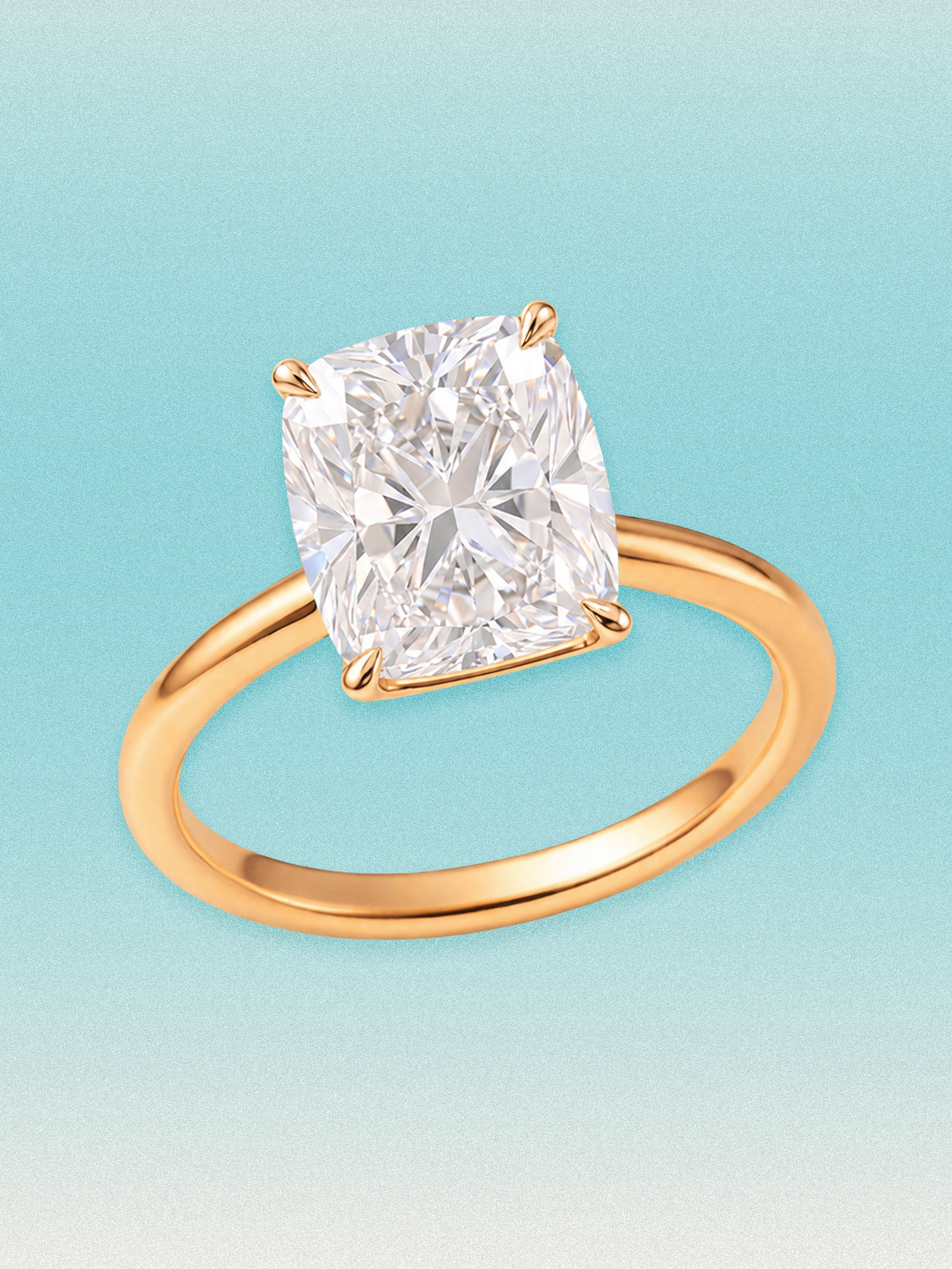 Cushion Cut Solitaire Lab Grown Diamond Engagement Ring