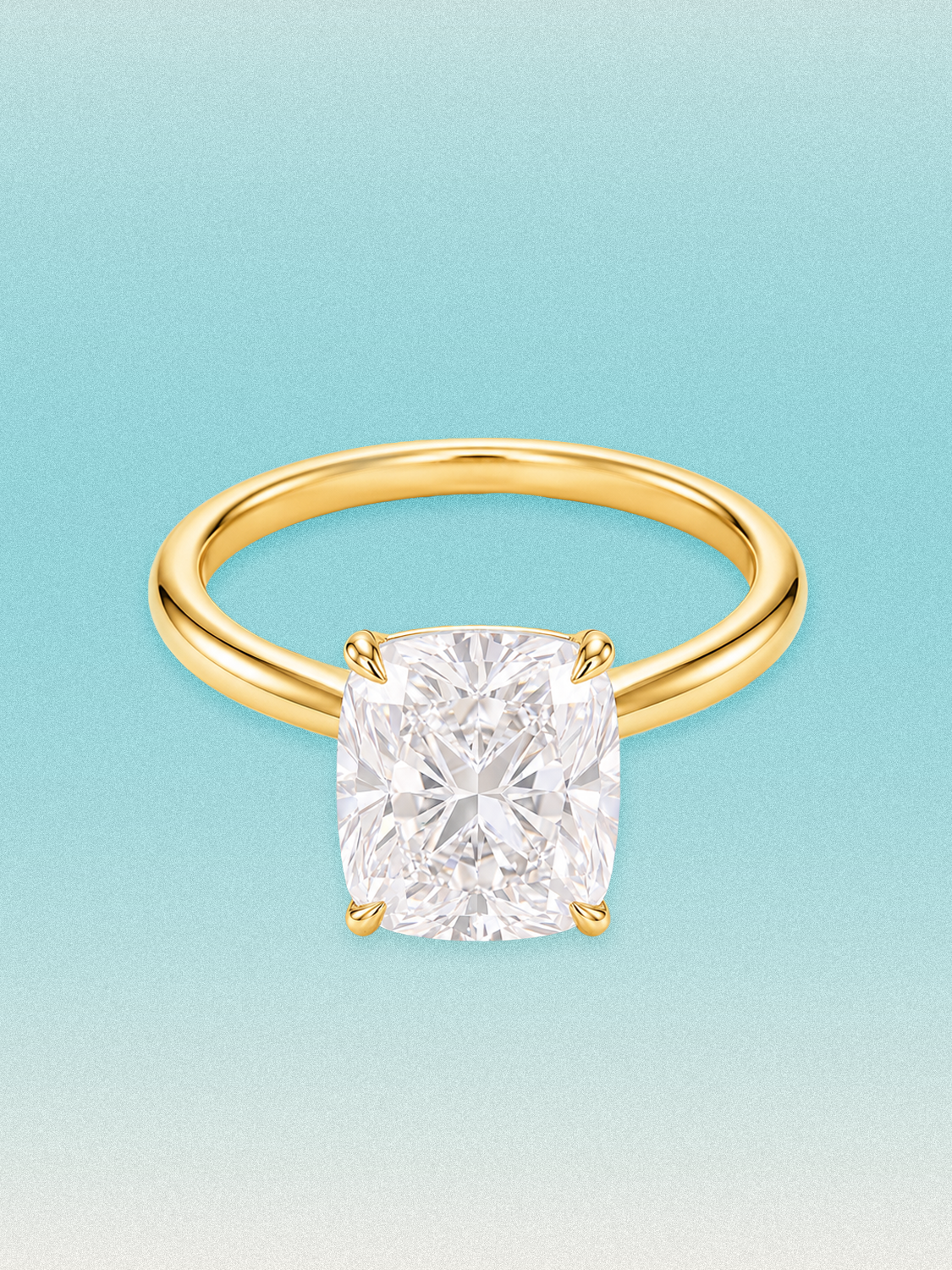 Cushion Cut Solitaire Lab Grown Diamond Engagement Ring