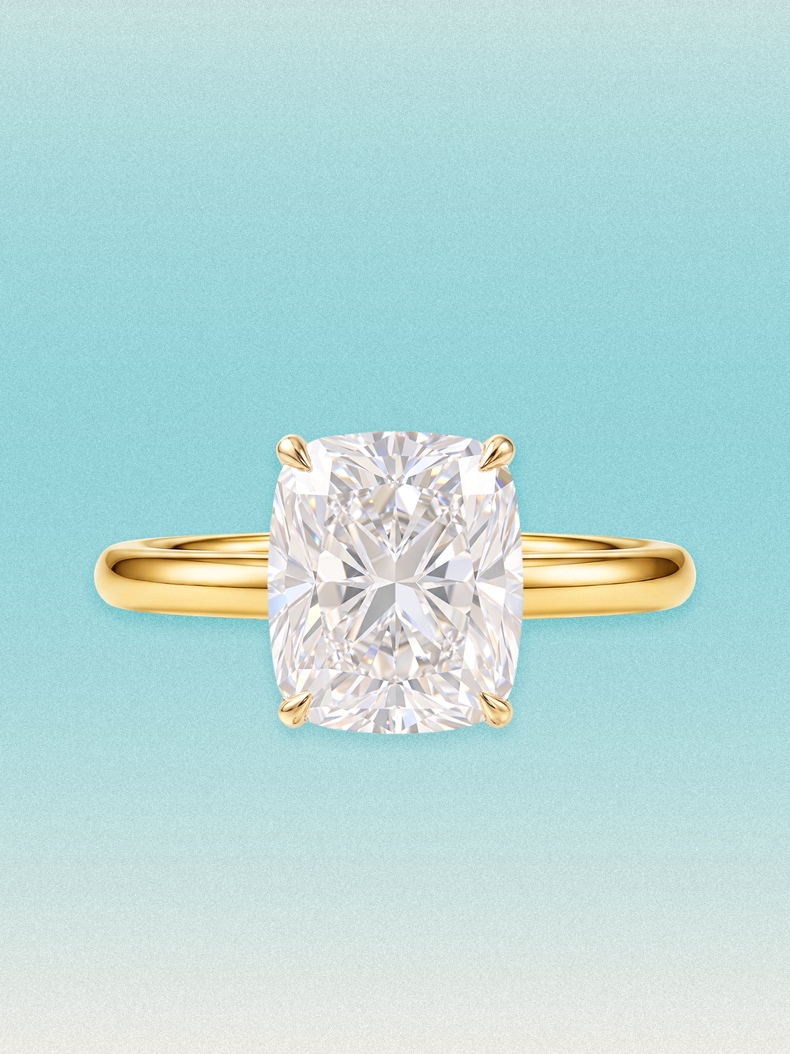 Cushion Cut Solitaire Lab Grown Diamond Engagement Ring