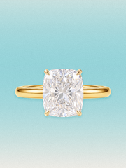 Cushion Cut Solitaire Lab Grown Diamond Engagement Ring