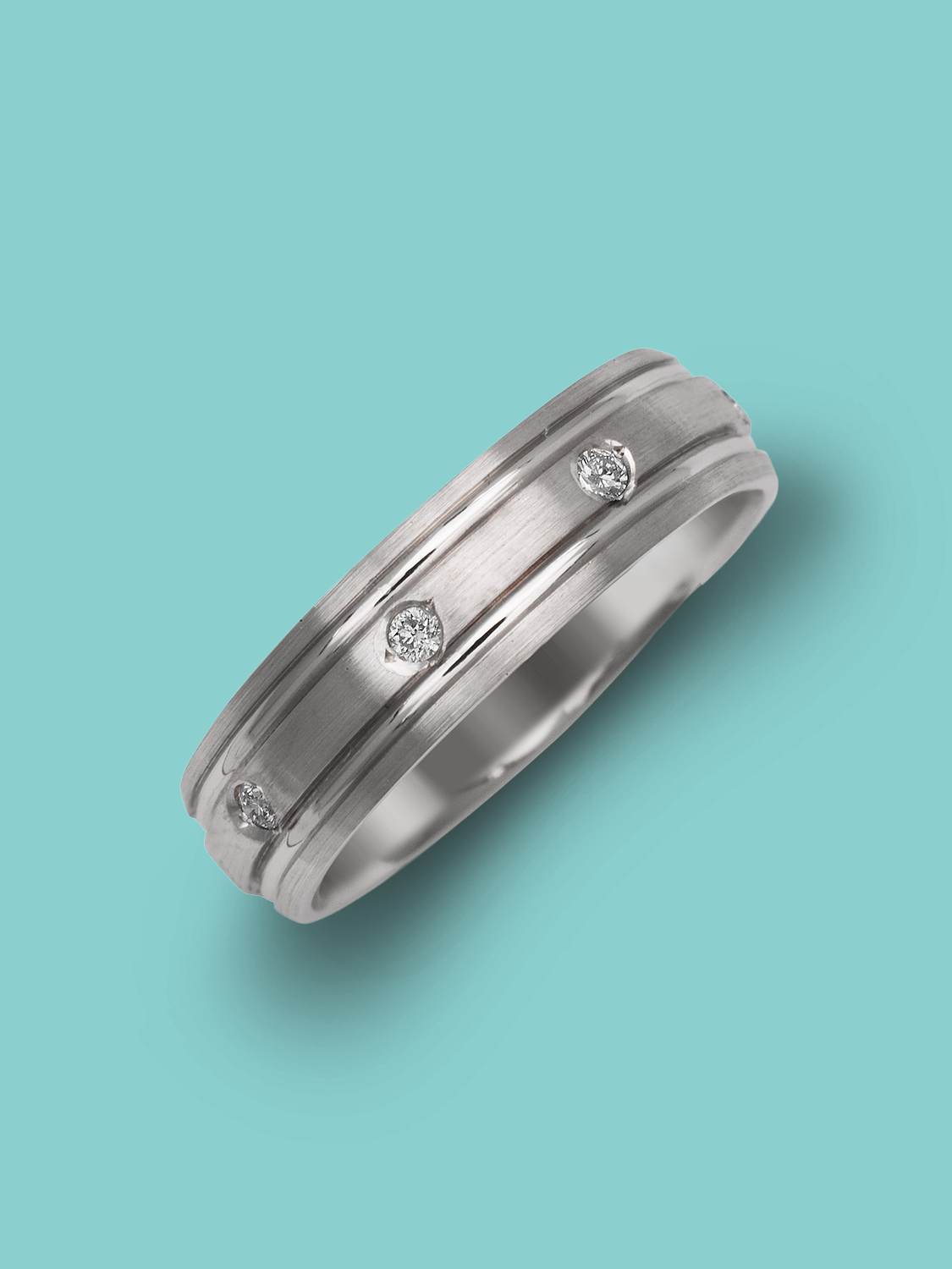 Diamond Station Double Line Brushed Band