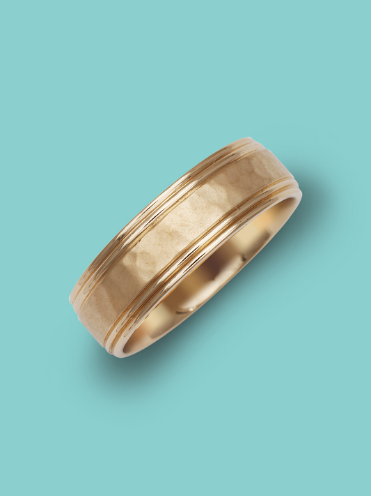 Double Polished Line Stone Texture Band