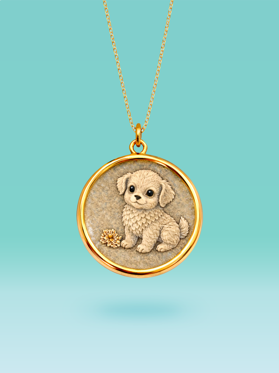 Eastern Zodiac Dog Coin Pendant Necklace