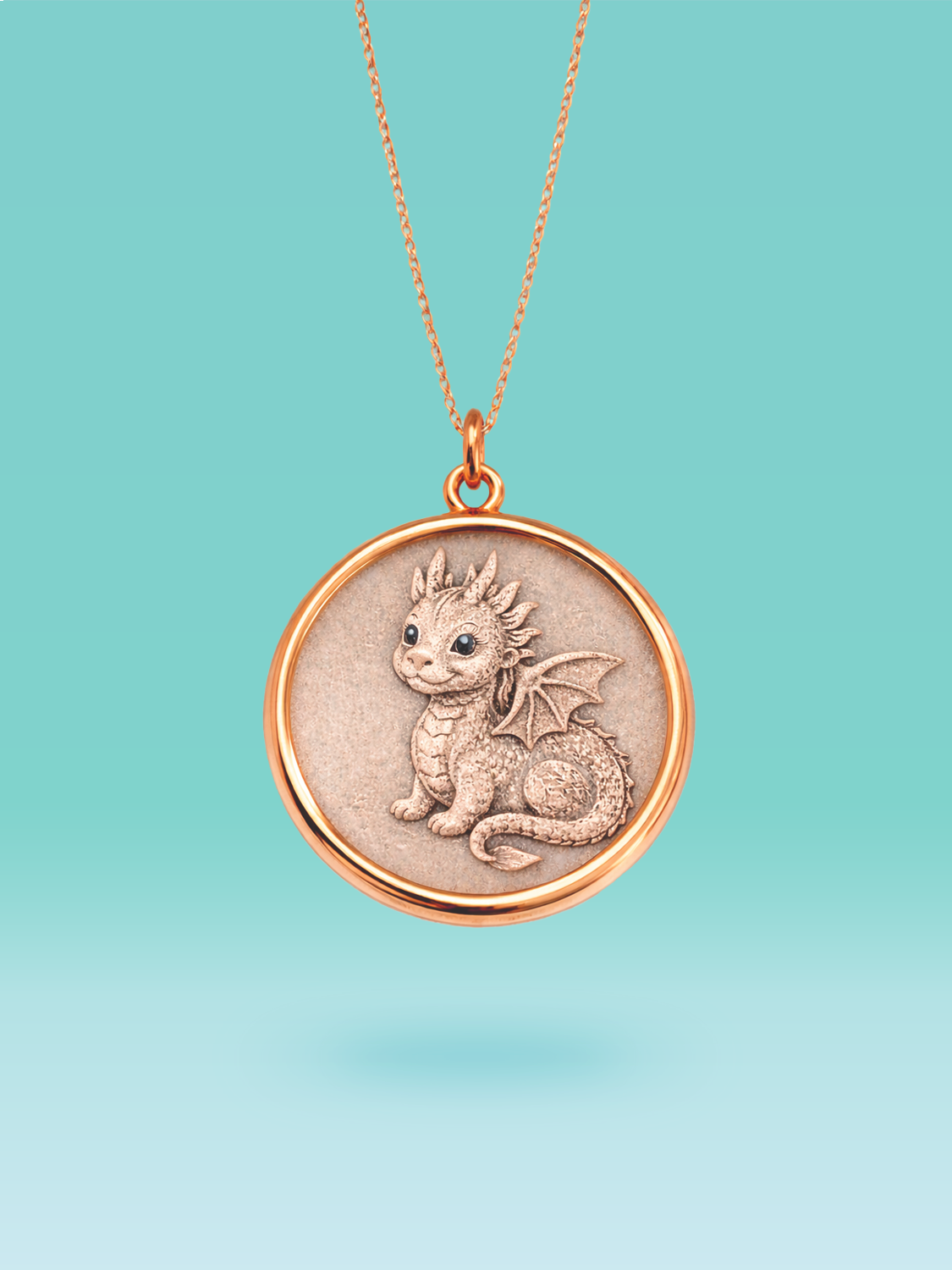 Eastern Zodiac Dragon Coin Pendant Necklace