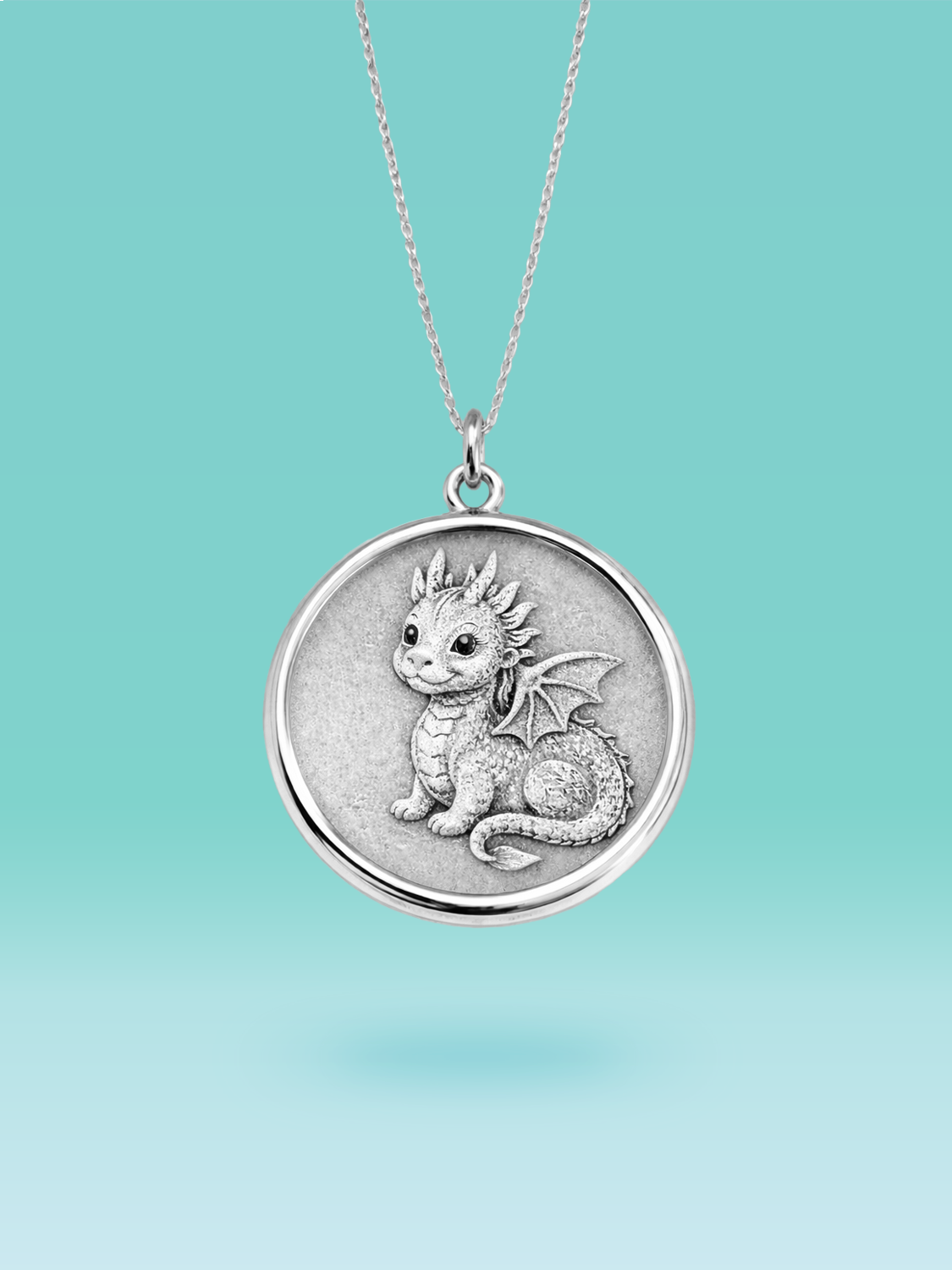 Eastern Zodiac Dragon Coin Pendant Necklace