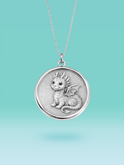 Eastern Zodiac Dragon Coin Pendant Necklace