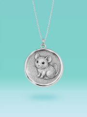 Eastern Zodiac Rat Coin Pendant Necklace