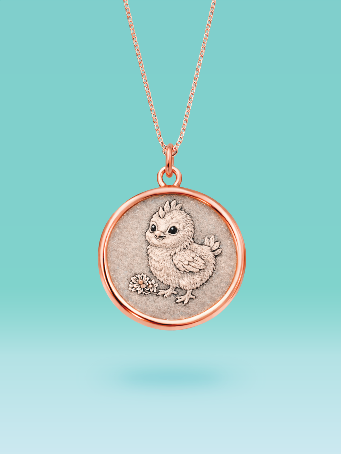 Eastern Zodiac Rooster Coin Pendant Necklace