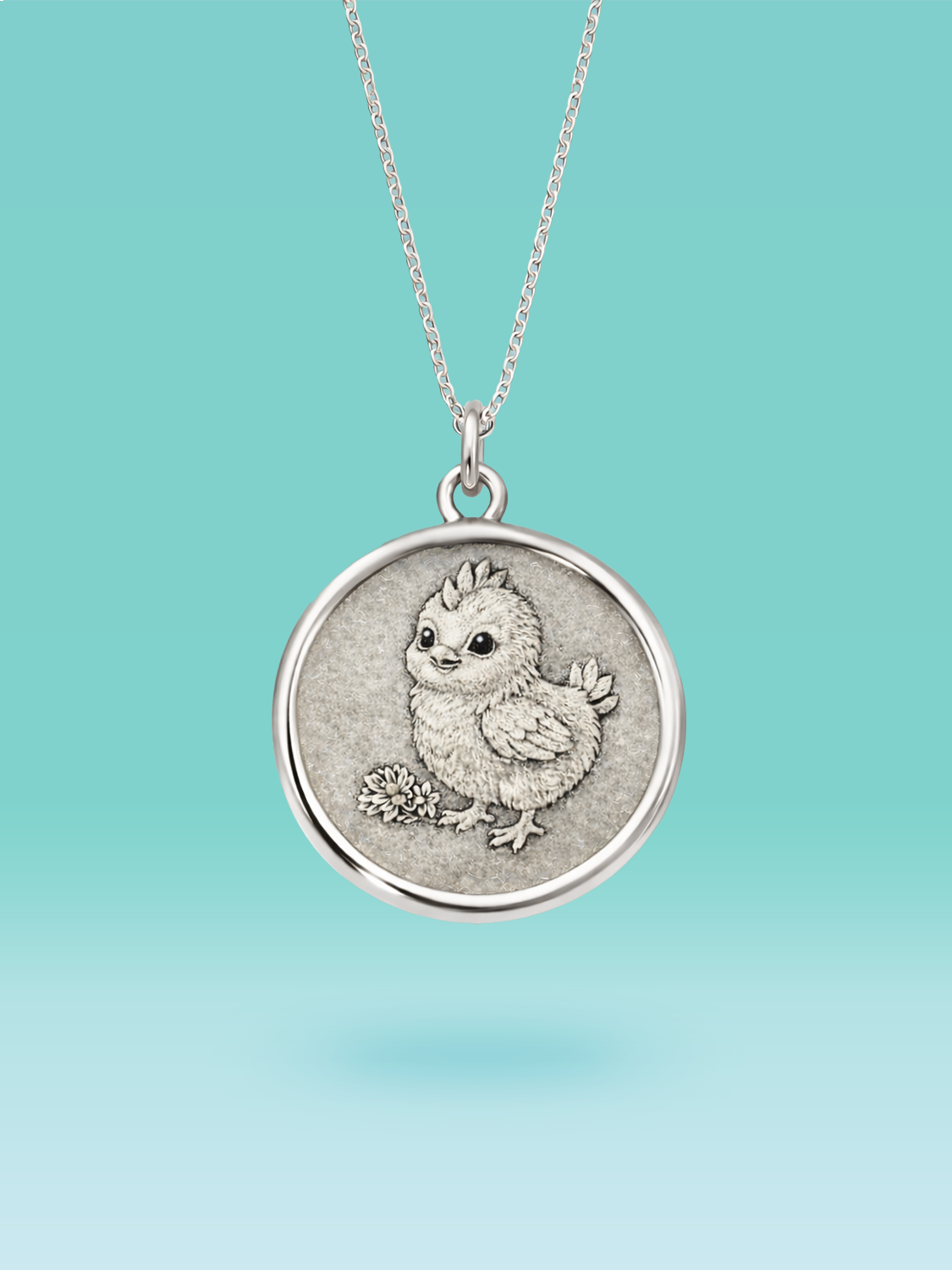 Eastern Zodiac Rooster Coin Pendant Necklace