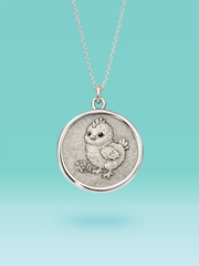 Eastern Zodiac Rooster Coin Pendant Necklace