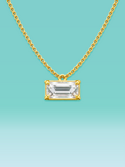 Emerald Cut 4 Prong Lab Diamond Necklace