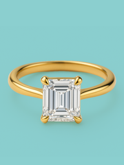 Emerald Cut 4 Prong Lab Diamond Engagement Ring