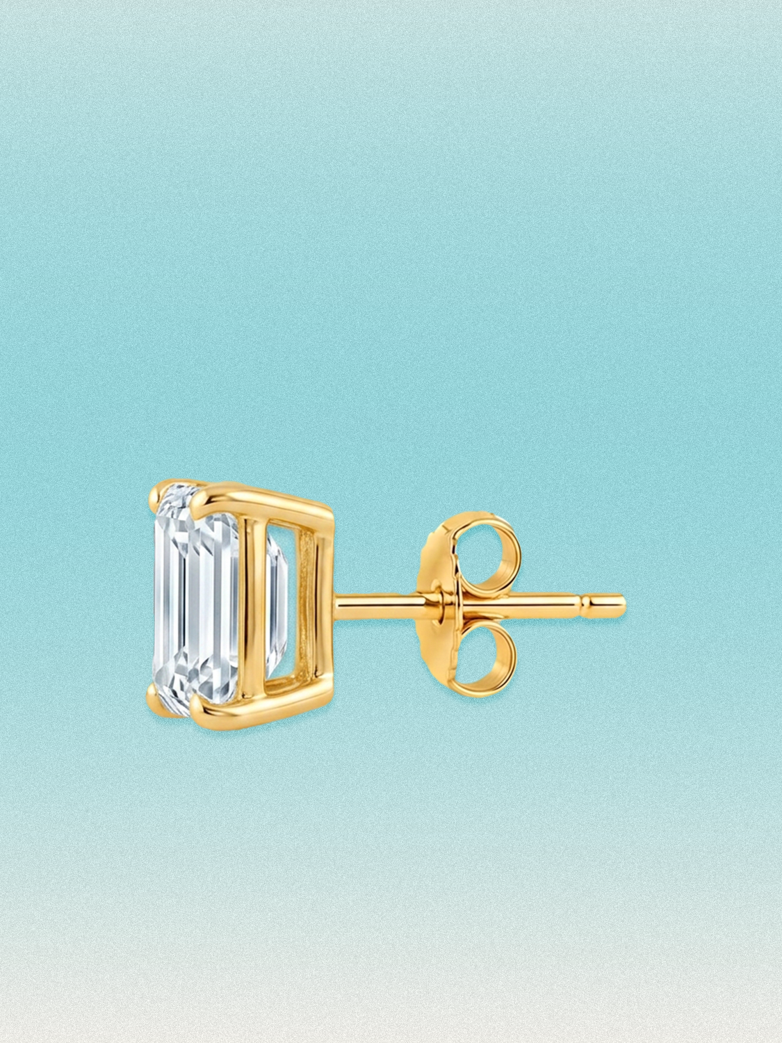 Emerald Cut Lab Diamond Grown Diamond Stud Earrings