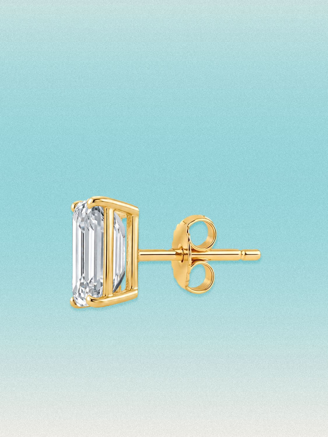 Emerald Cut Lab Grown Diamond Stud Earrings