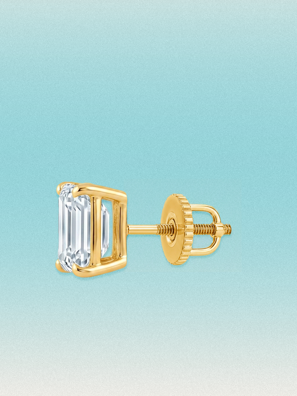 Emerald Cut Lab Diamond Grown Diamond Stud Earrings