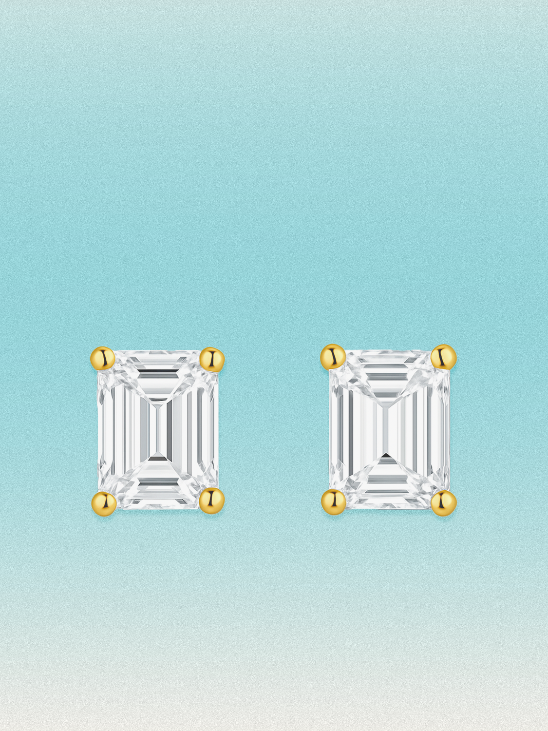 Emerald Cut Lab Diamond Grown Diamond Stud Earrings