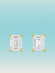Emerald Cut Lab Diamond Grown Diamond Stud Earrings