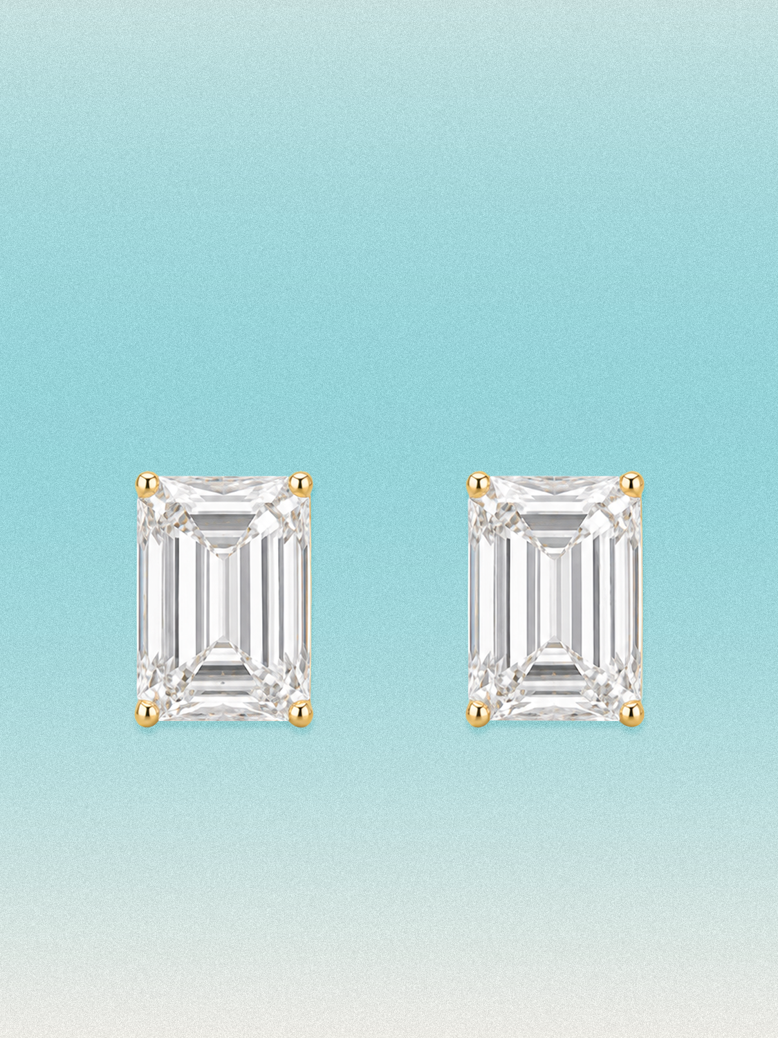Emerald Cut Lab Grown Diamond Stud Earrings