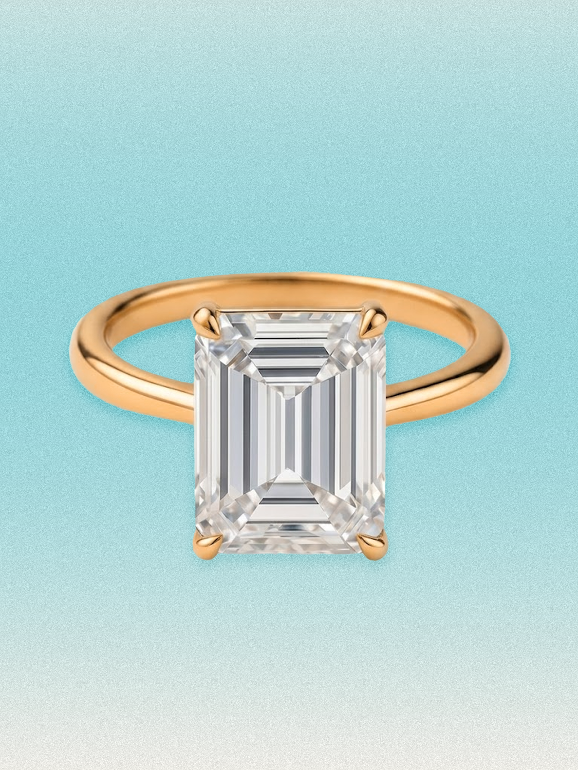 Emerald Cut Solitaire Lab Grown Diamond Engagement Ring
