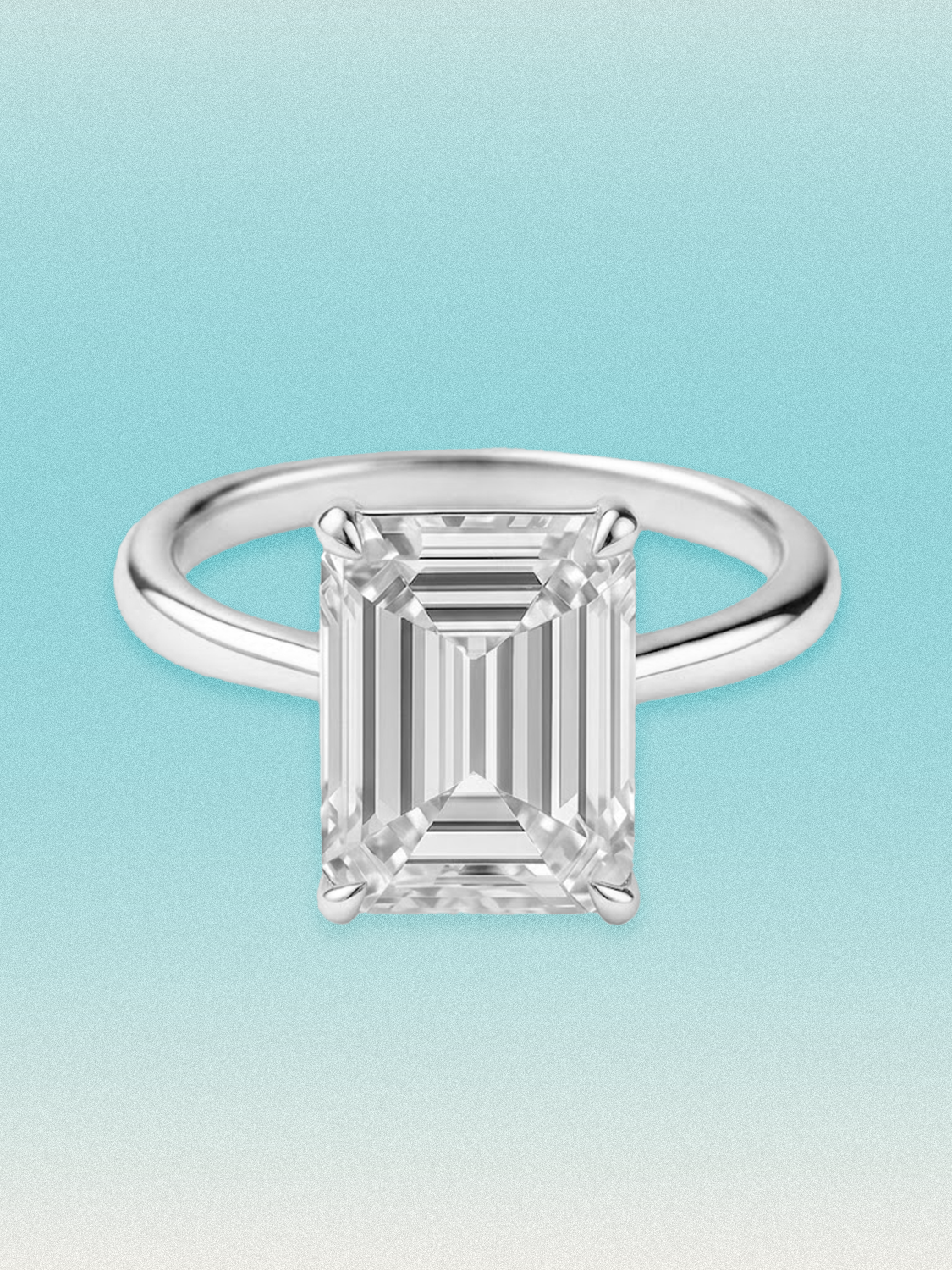 Emerald Cut Solitaire Lab Grown Diamond Engagement Ring