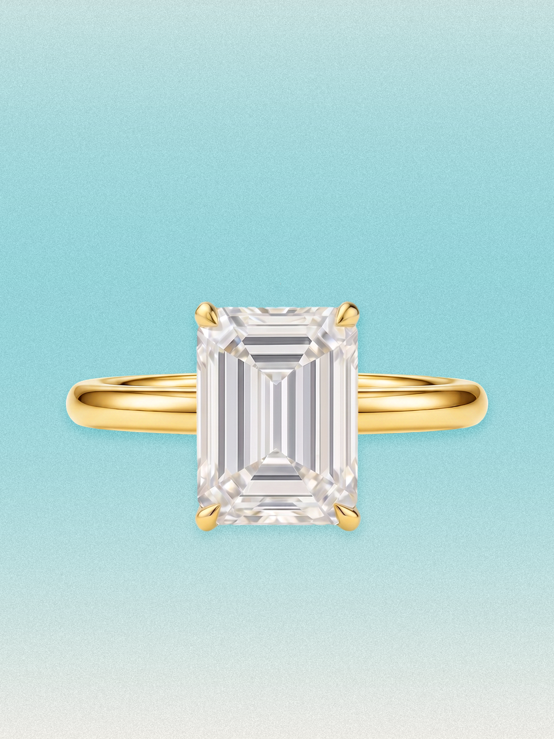 Emerald Cut Solitaire Lab Grown Diamond Engagement Ring
