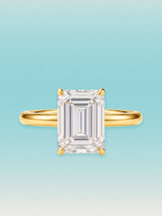 Emerald Cut Solitaire Lab Grown Diamond Engagement Ring