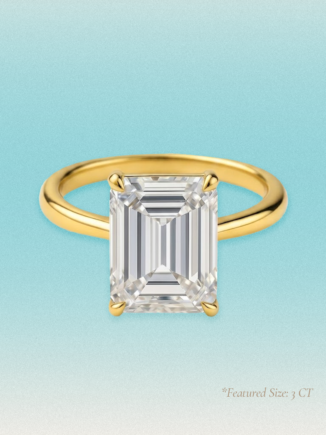 Emerald Cut Solitaire Lab Grown Diamond Engagement Ring