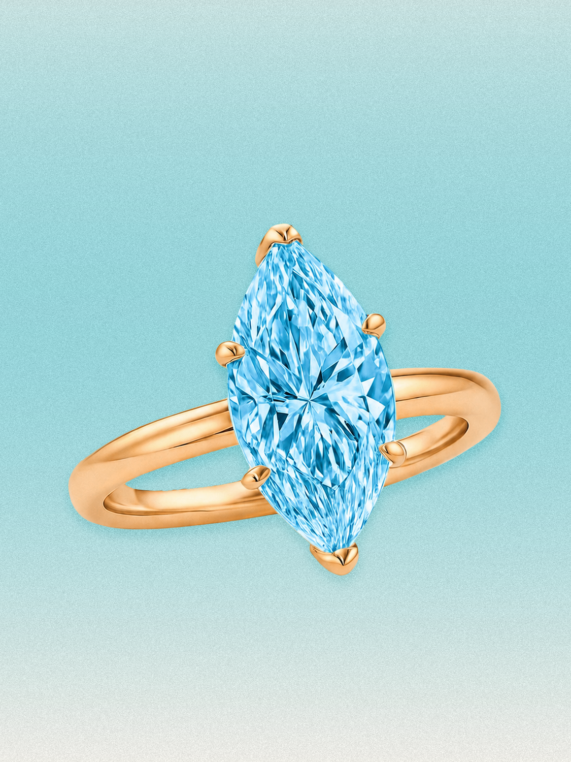 Fancy Blue Marquise Cut Solitaire Lab Grown Diamond Engagement Ring
