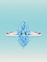 Fancy Blue Marquise Cut Solitaire Lab Grown Diamond Engagement Ring