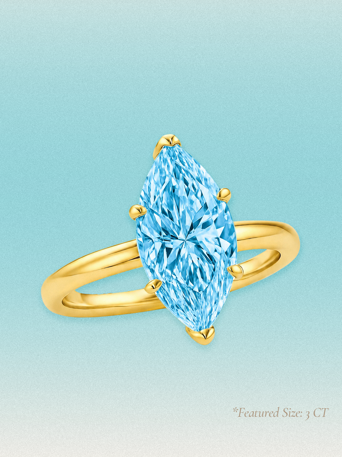 Fancy Blue Marquise Cut Solitaire Lab Grown Diamond Engagement Ring