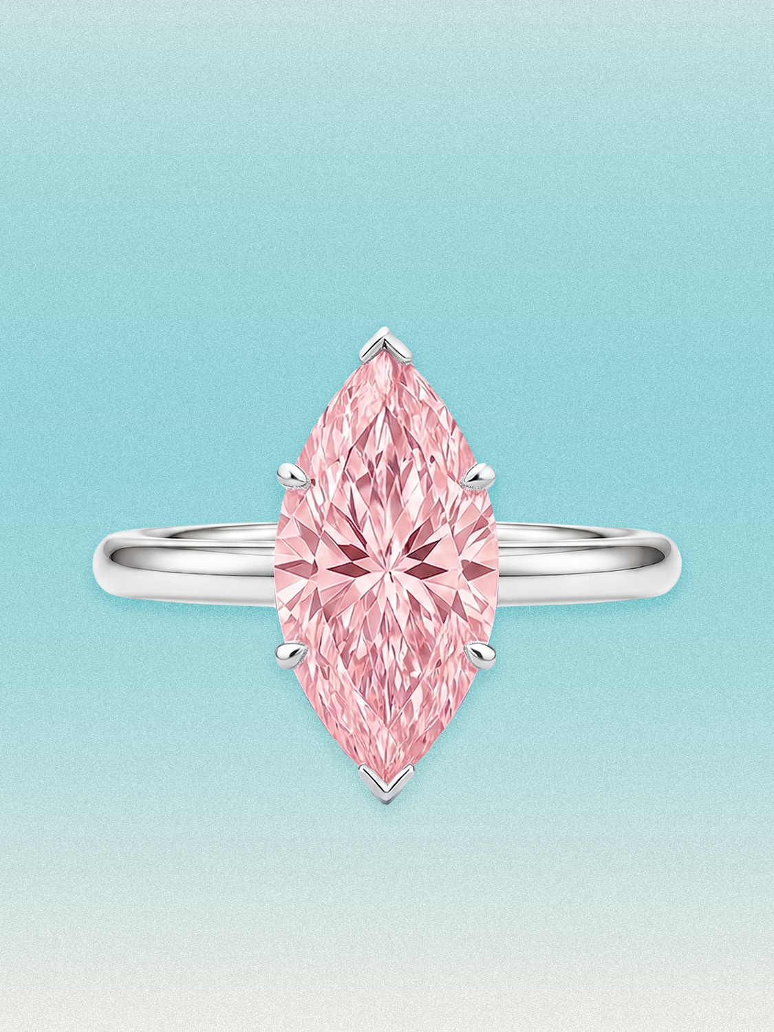 Fancy Pink Marquise Cut Solitaire Lab Grown Diamond Engagement Ring