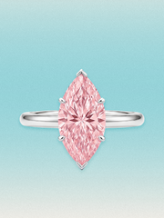 Fancy Pink Marquise Cut Solitaire Lab Grown Diamond Engagement Ring