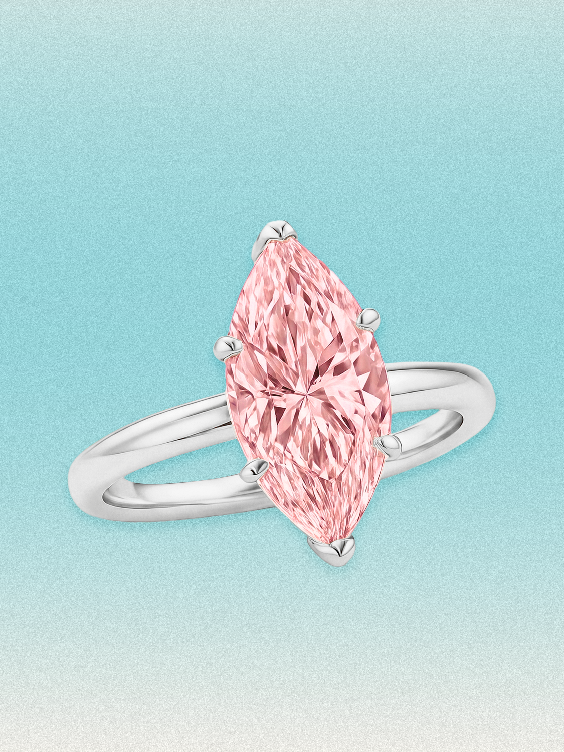 Fancy Pink Marquise Cut Solitaire Lab Grown Diamond Engagement Ring