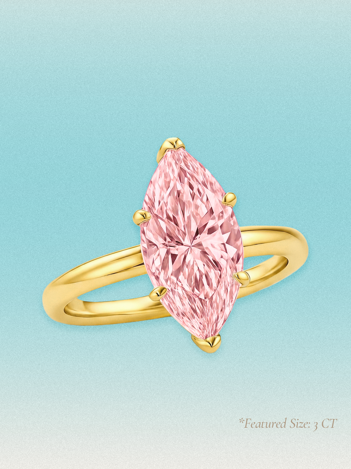Fancy Pink Marquise Cut Solitaire Lab Grown Diamond Engagement Ring
