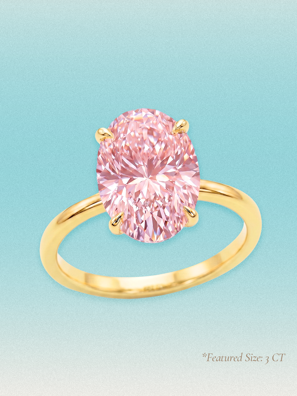 Fancy Pink Oval Cut Solitaire Lab Grown Diamond Engagement Ring