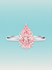 Fancy Pink Pear Cut Solitaire Lab Grown Diamond Engagement Ring