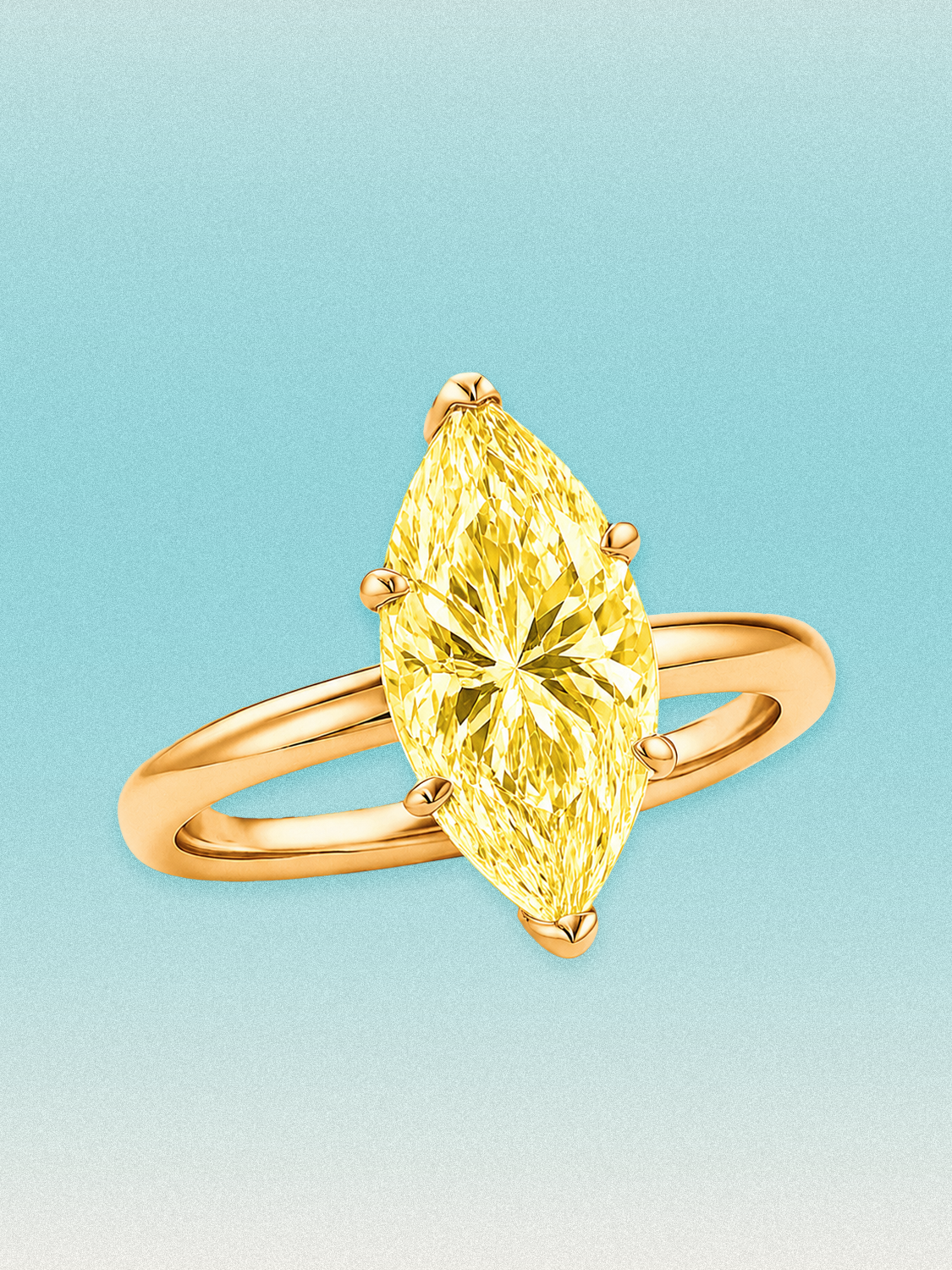 Fancy Yellow Marquise Cut Solitaire Lab Grown Diamond Engagement Ring