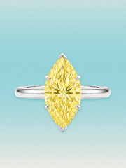 Fancy Yellow Marquise Cut Solitaire Lab Grown Diamond Engagement Ring