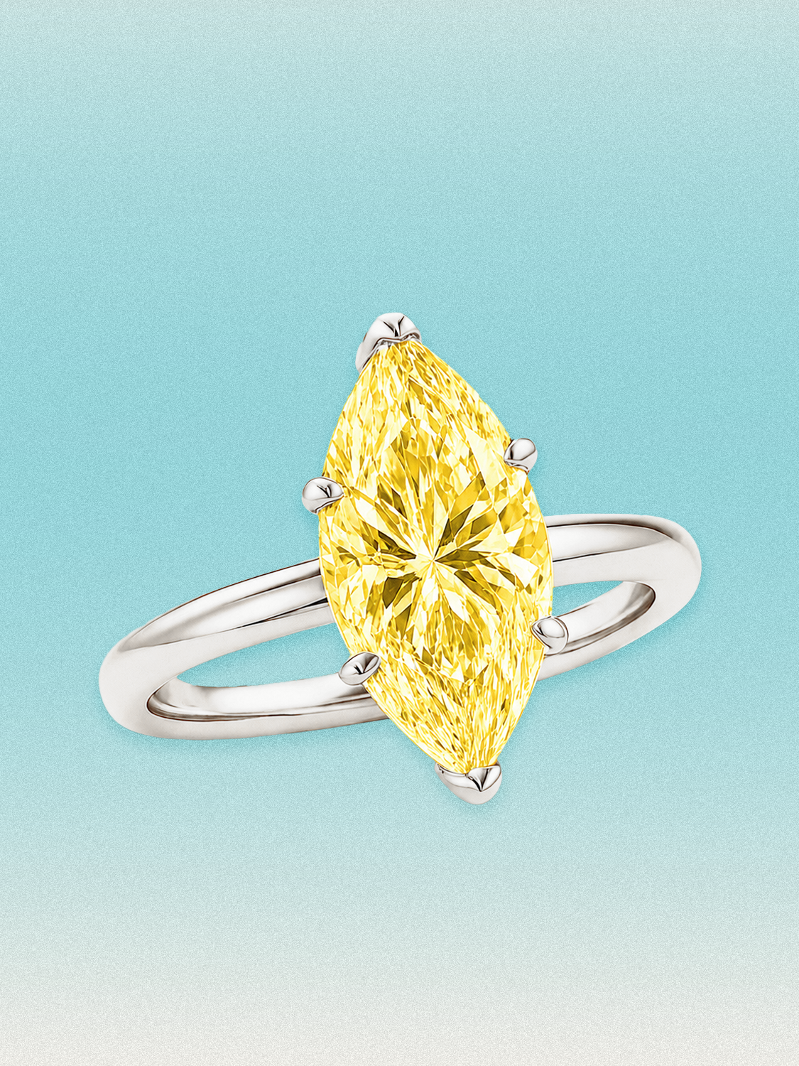 Fancy Yellow Marquise Cut Solitaire Lab Grown Diamond Engagement Ring