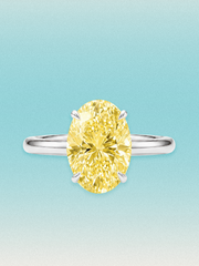 Fancy Yellow Oval Cut Solitaire Lab Grown Diamond Engagement Ring