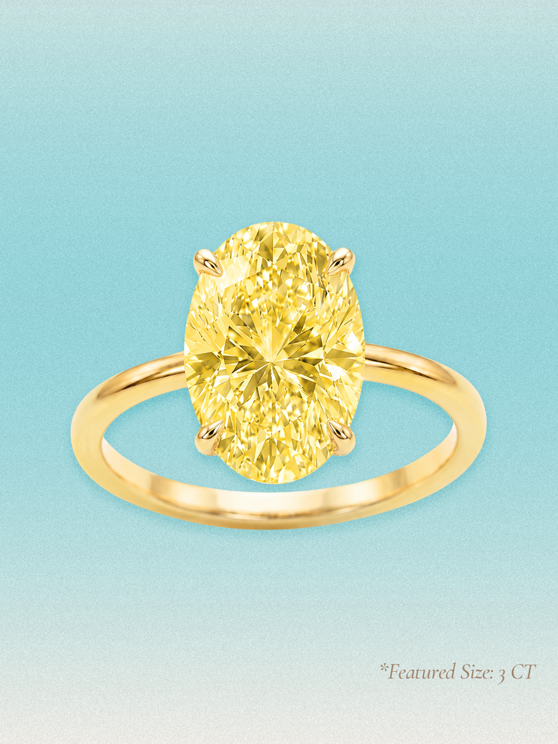 Fancy Yellow Oval Cut Solitaire Lab Grown Diamond Engagement Ring