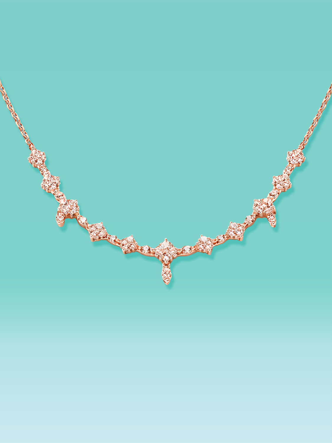 Floral Cluster Lab Diamond Necklace