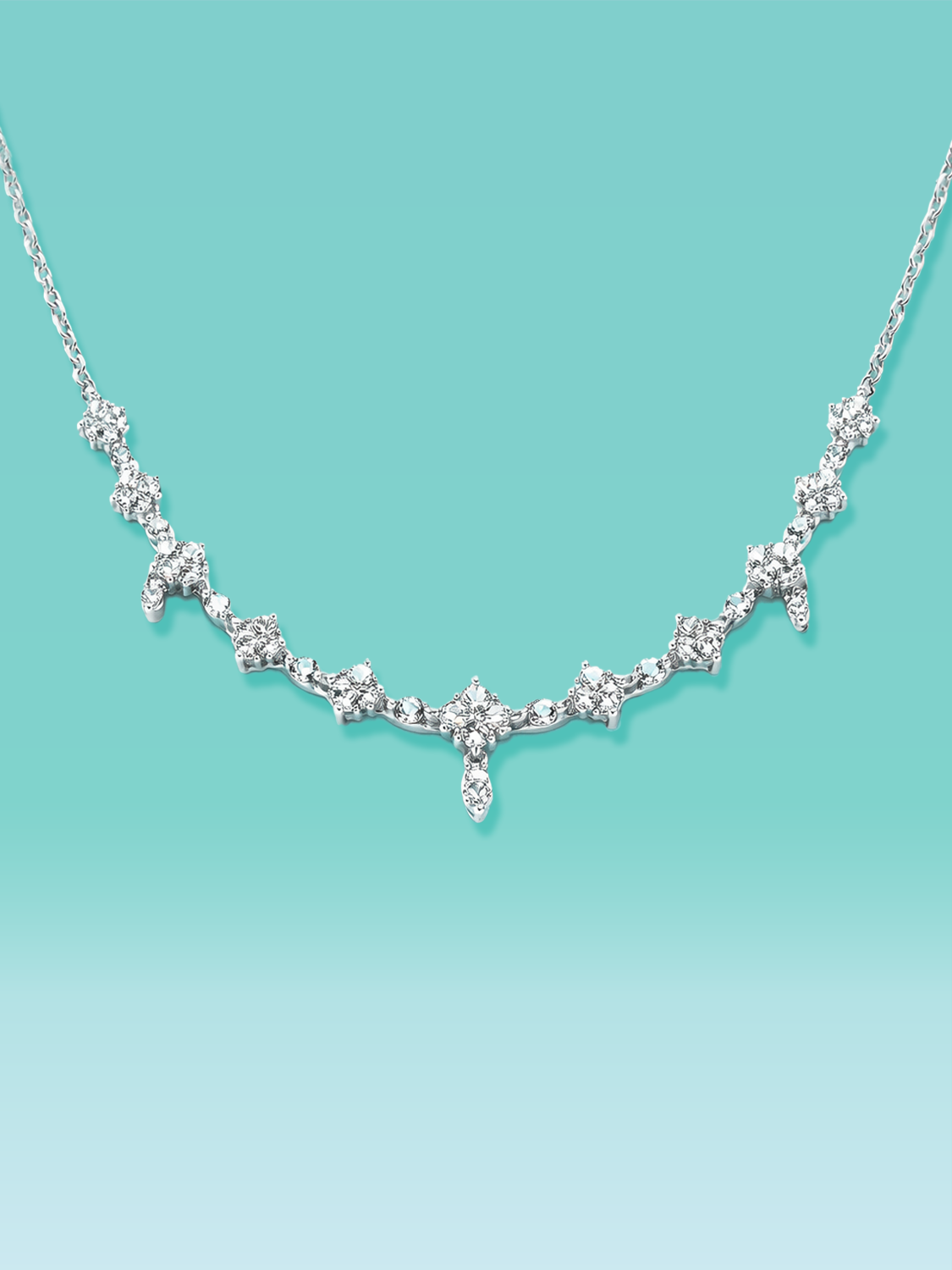 Floral Cluster Lab Diamond Necklace