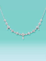 Floral Cluster Lab Diamond Necklace