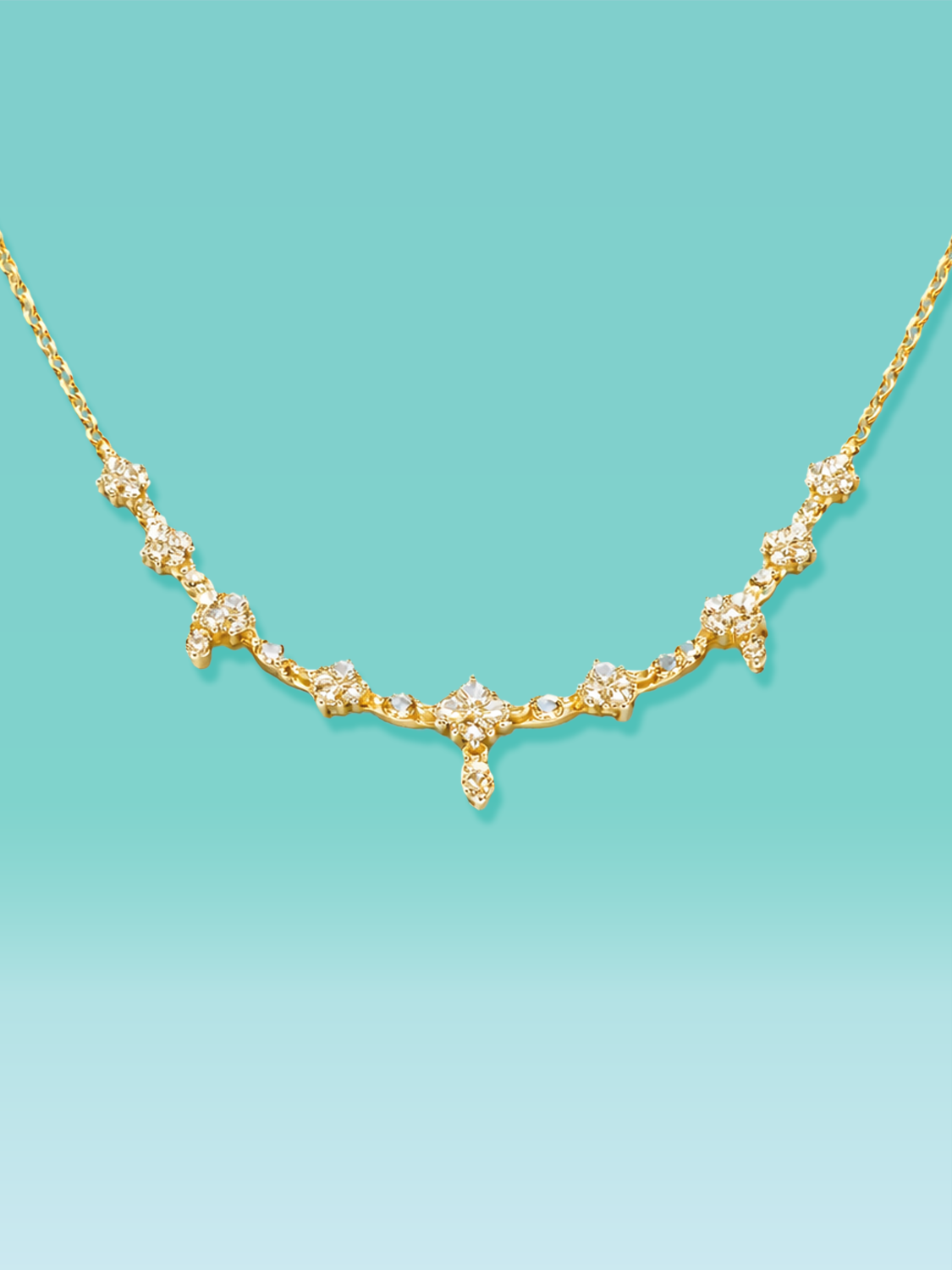 Floral Cluster Lab Diamond Necklace